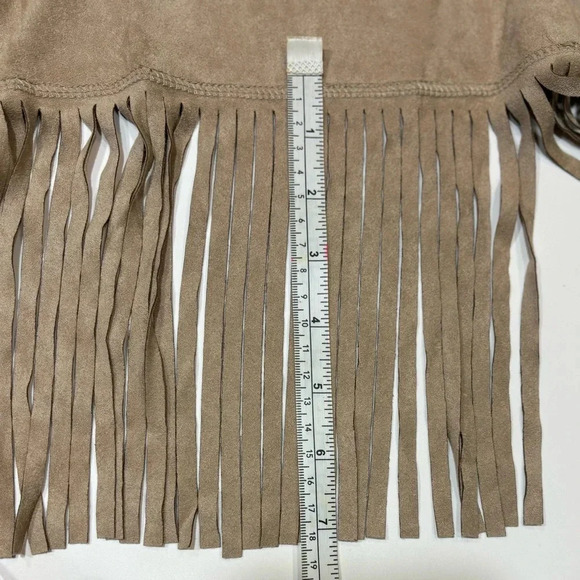 Bobeau Size Large Tan Fringed Vest Size Large - Picture 9 of 9